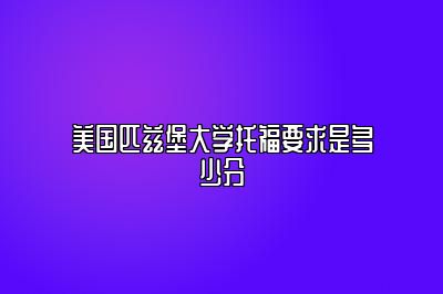 美国匹兹堡大学托福要求是多少分