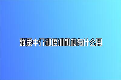 雅思中介和培训机构有什么用