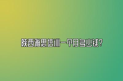 陕西雅思培训一个月多少钱?