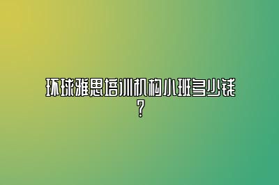 环球雅思培训机构小班多少钱？