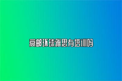 高邮环球雅思有培训吗
