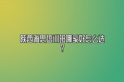 陕西雅思培训班哪家好怎么选？