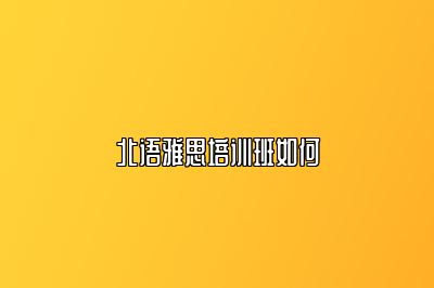 北语雅思培训班如何