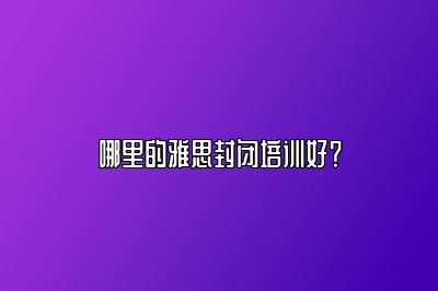 哪里的雅思封闭培训好？