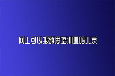 网上可以报雅思培训班吗北京