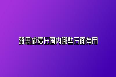 雅思成绩在国内哪些方面有用