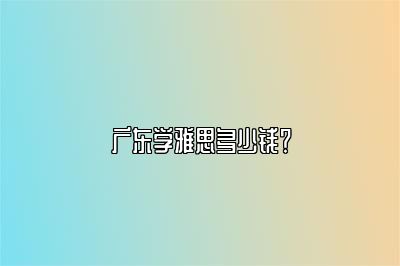 广东学雅思多少钱？