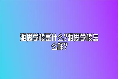 雅思学校是什么？雅思学校怎么样？