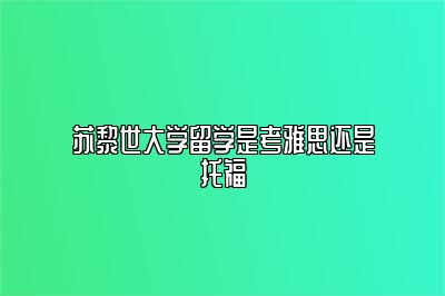 苏黎世大学留学是考雅思还是托福