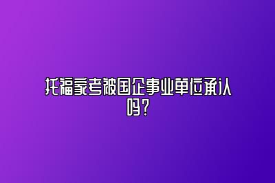 托福家考被国企事业单位承认吗？