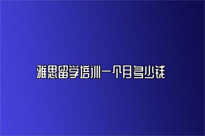 雅思留学培训一个月多少钱 