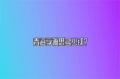 青海学雅思多少钱？