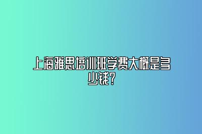 上海雅思培训班学费大概是多少钱？