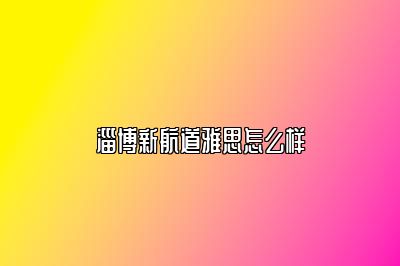 淄博新航道雅思怎么样