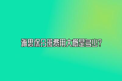 雅思保分班费用大概是多少？