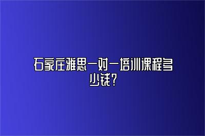 石家庄雅思一对一培训课程多少钱？