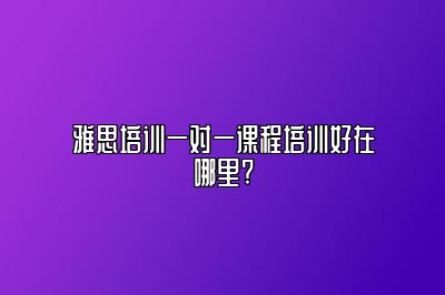 雅思培训一对一课程培训好在哪里?