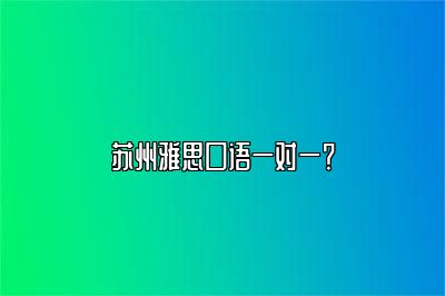 苏州雅思口语一对一？