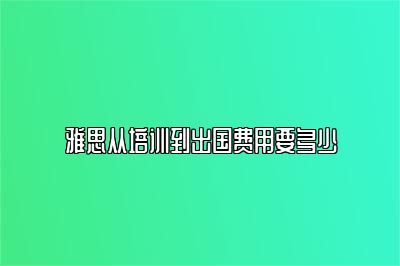 雅思从培训到出国费用要多少