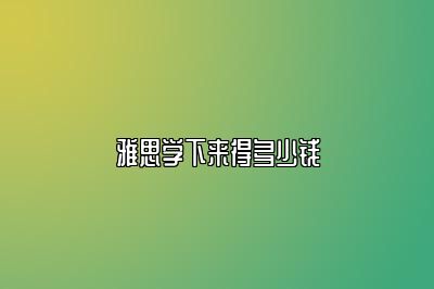 雅思学下来得多少钱