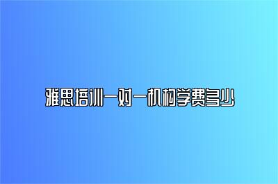 雅思培训一对一机构学费多少