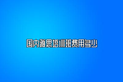 国内雅思培训班费用多少