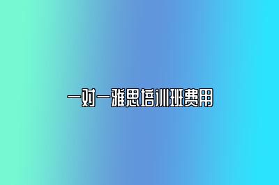 一对一雅思培训班费用