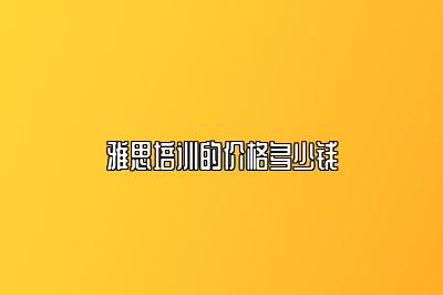 雅思培训的价格多少钱