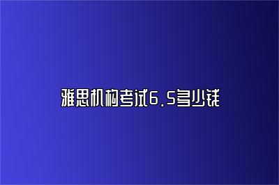 雅思机构考试6.5多少钱