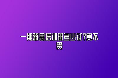 一期雅思培训班多少钱？贵不贵