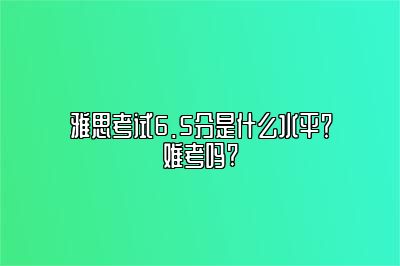 雅思考试6.5分是什么水平？难考吗?