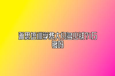 雅思培训学费大约多少钱？1万够吗