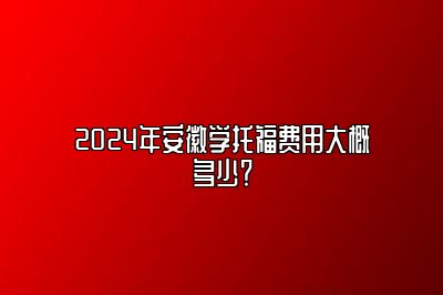 2024年安徽学托福费用大概多少？