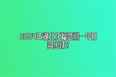 2024年湖北托福培训一个月多少钱?