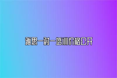 雅思一对一培训价格公开