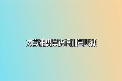 大学雅思英语培训多少钱