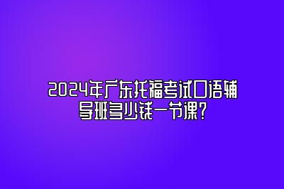 2024年广东托福考试口语辅导班多少钱一节课？