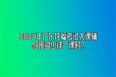 2024年广东托福考试大课辅导班多少钱一课时？