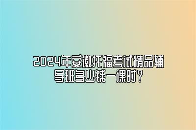 2024年安徽托福考试精品辅导班多少钱一课时？