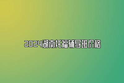 2024湖南托福辅导班价格