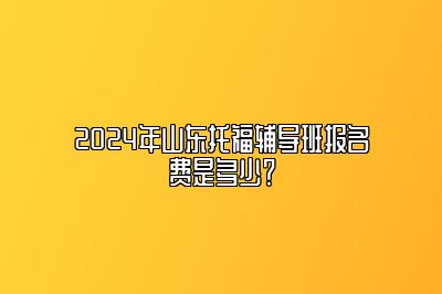 2024年山东托福辅导班报名费是多少？