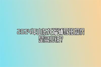 2024年山东托福辅导班报价是多少钱？