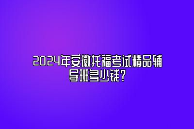 2024年安徽托福考试精品辅导班多少钱？