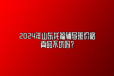 2024年山东托福辅导班价格真的不坑吗？