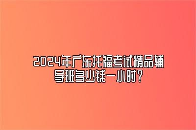 2024年广东托福考试精品辅导班多少钱一小时？