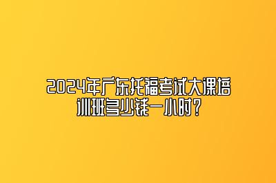 2024年广东托福考试大课培训班多少钱一小时？