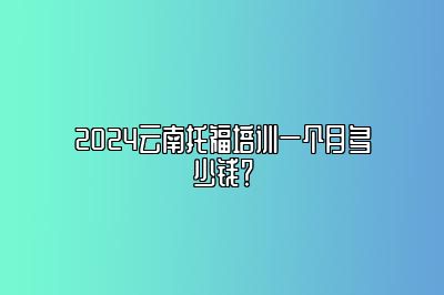 2024云南托福培训一个月多少钱？