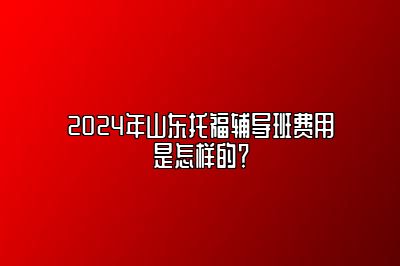 2024年山东托福辅导班费用是怎样的？