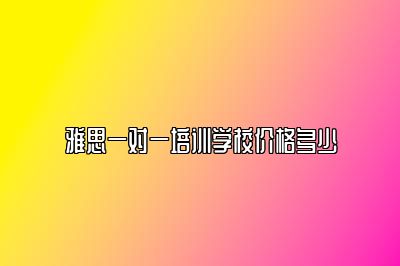 雅思一对一培训学校价格多少