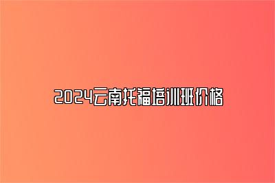 2024云南托福培训班价格